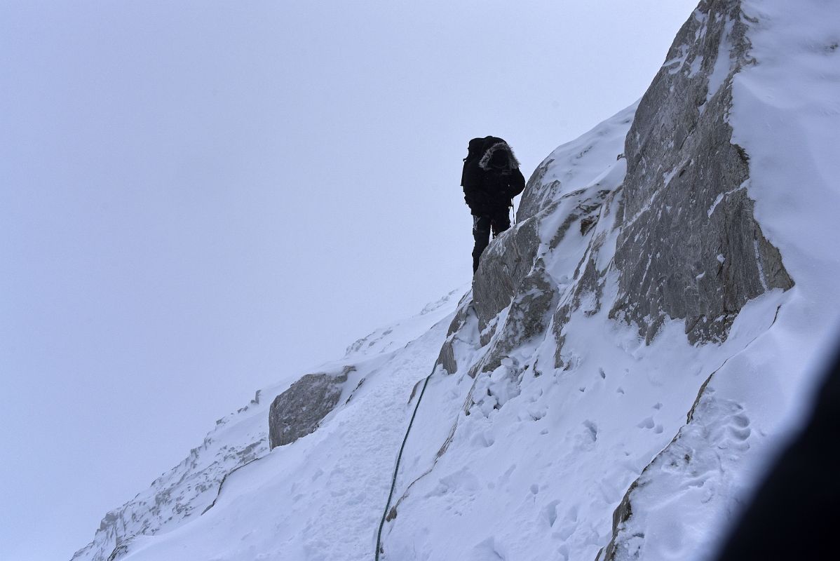 04B There Is Rope Protection Around Some Of The Trickier Rock Sections On The Mount Vinson Summit Ridge